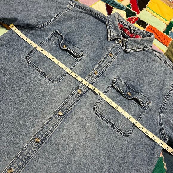 Vintage Cherokee Flannel Lined Denim Button Up XL - Picture 5 of 6
